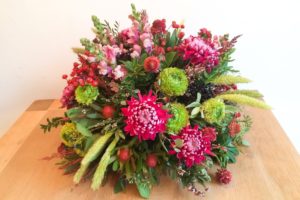 rouwstuk biedermeier herfstkleuren