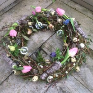 DIY krans pasen rose tulpen