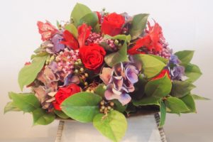 rouwstuk biedermeier rood paars