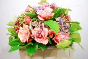 rouwstuk biedermeier roze